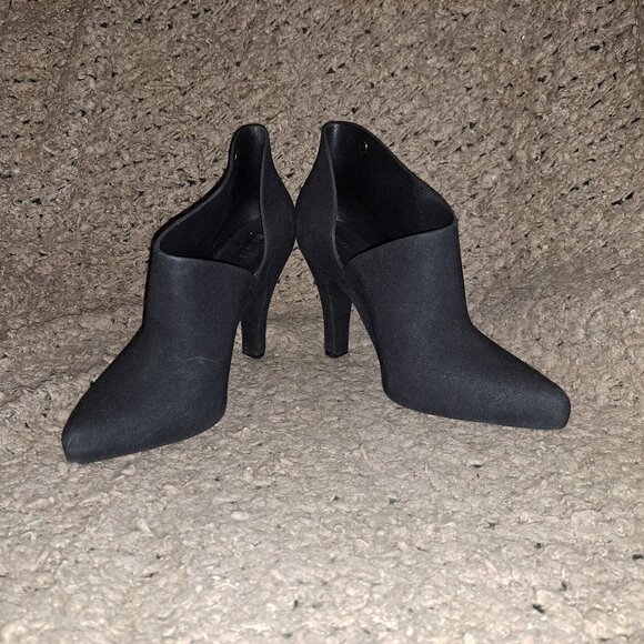 MELISSA-Drama-Black Flocked Jelly-Pointed Toe Heel Ankle Boots-Sz 8-Excellent - Picture 4 of 8